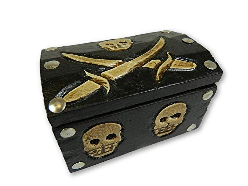 Wooden Pirate Trinket Box Chest Shaped